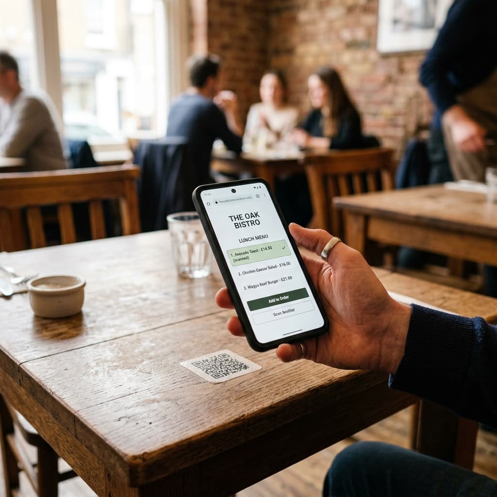 Scanning table QR code
